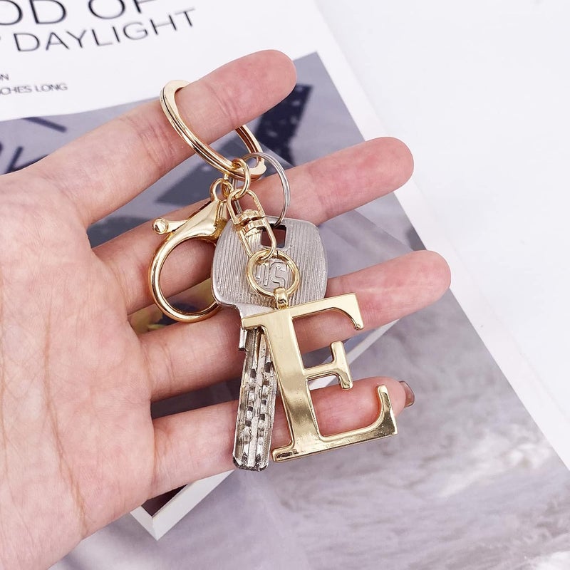 LAXPICOL Gold Letter A-Z Keychain for Women Bag Charms Purse Charms For Handbags Metal Alphabet Initial Letter Keychain - Image 3